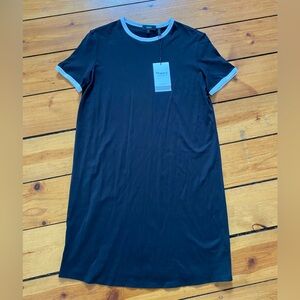 Theory NWT cotton black and white apex tee dress size small